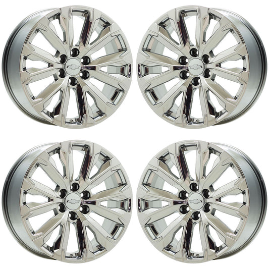 22" Chevrolet Silverado Tahoe Bright Chrome wheels OEM set GV095 EXCHANGE