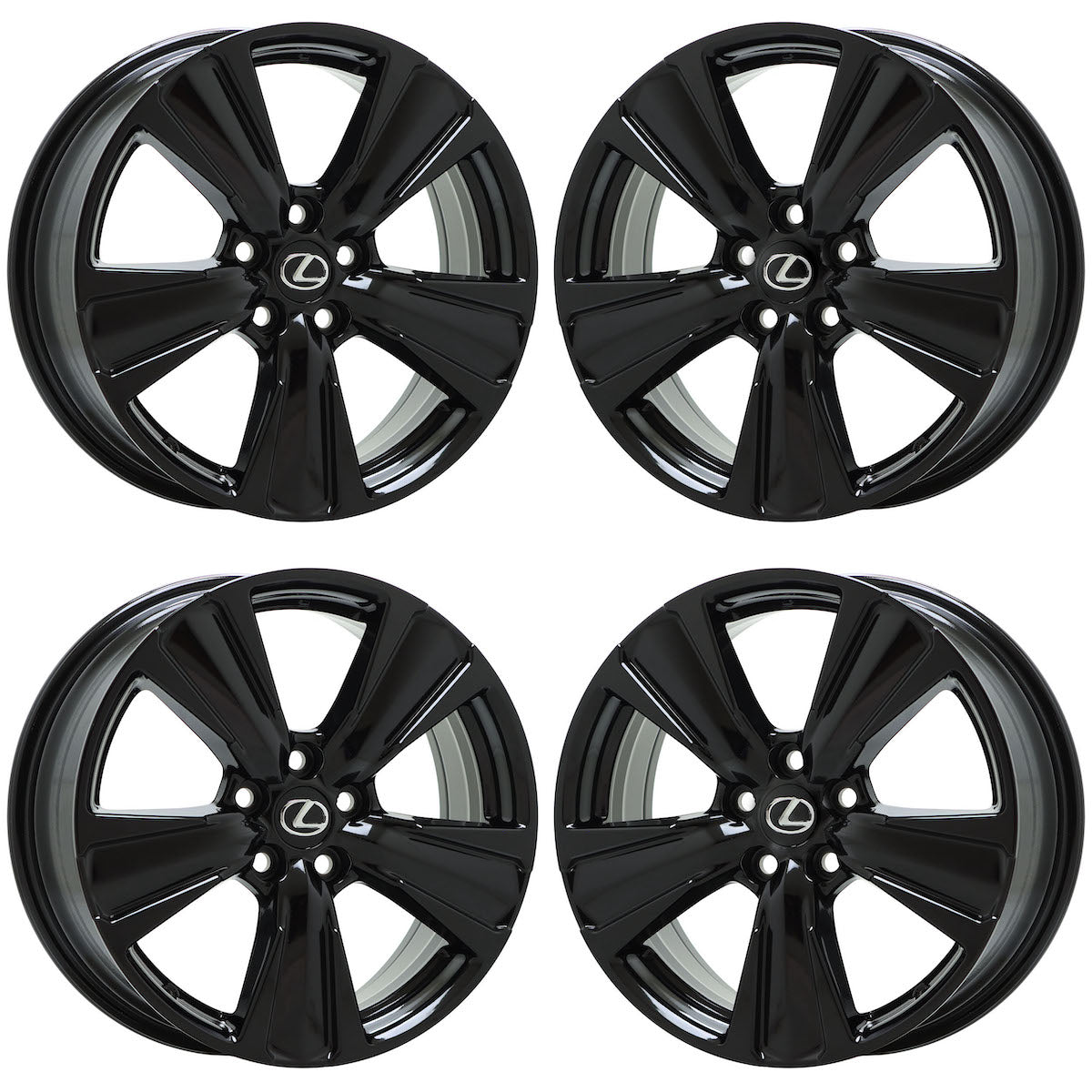 18" Lexus UX200 UX250H Gloss Black wheels rims Factory OEM set 74386 EXCHANGE