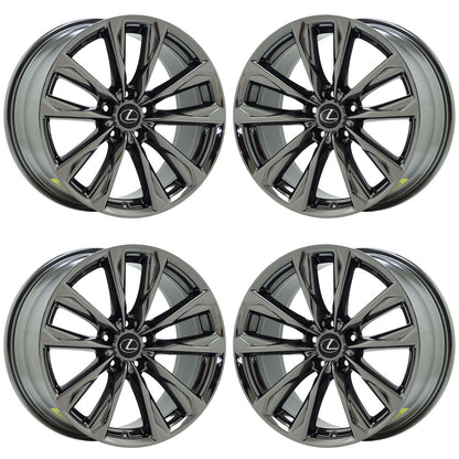 19" Lexus IS300 IS350 Black Chrome wheels rims OEM set 74395 74397 EXCHANGE