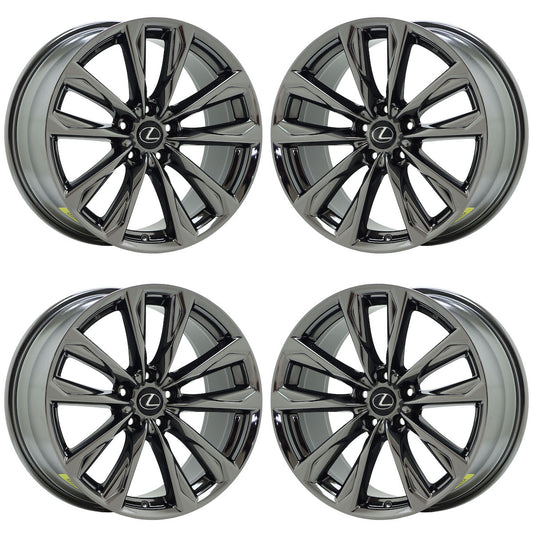 19" Lexus IS300 IS350 Black Chrome wheels rims OEM set 74395 74397 EXCHANGE
