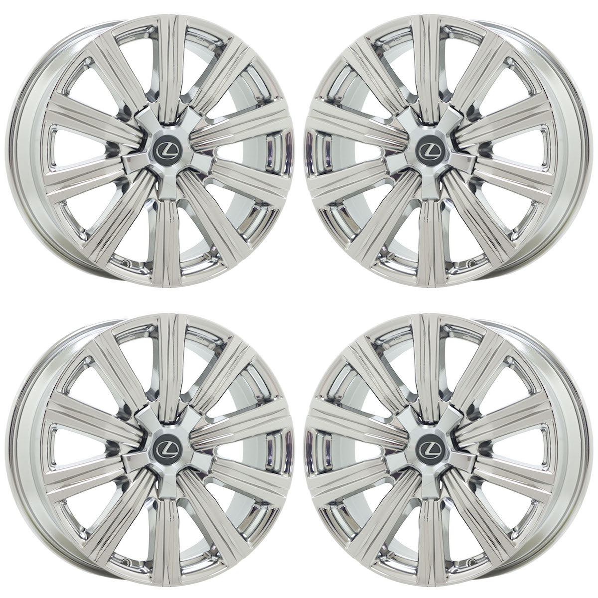 21" Lexus LX570 Bright Chrome wheels rims Factory OEM set 74341 EXCHANGE