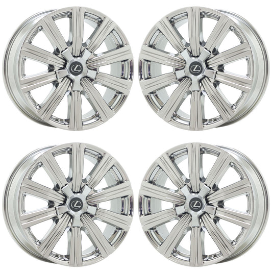 21" Lexus LX570 Bright Chrome wheels rims Factory OEM set 74341 EXCHANGE