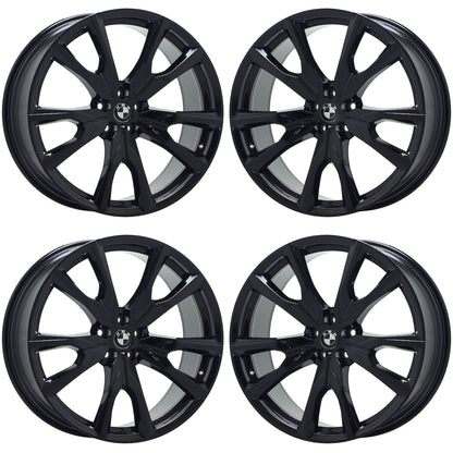 22" BMW X7 Gloss Black wheels rims Factory OEM set 4 86535 86540 EXCHANGE