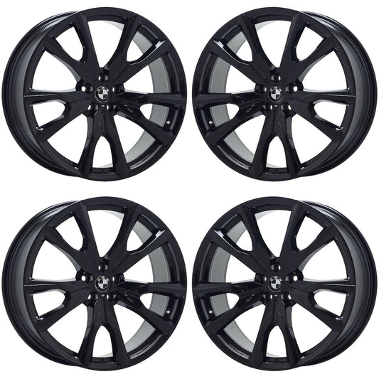 22" BMW X7 Gloss Black wheels rims Factory OEM set 4 86535 86540 EXCHANGE