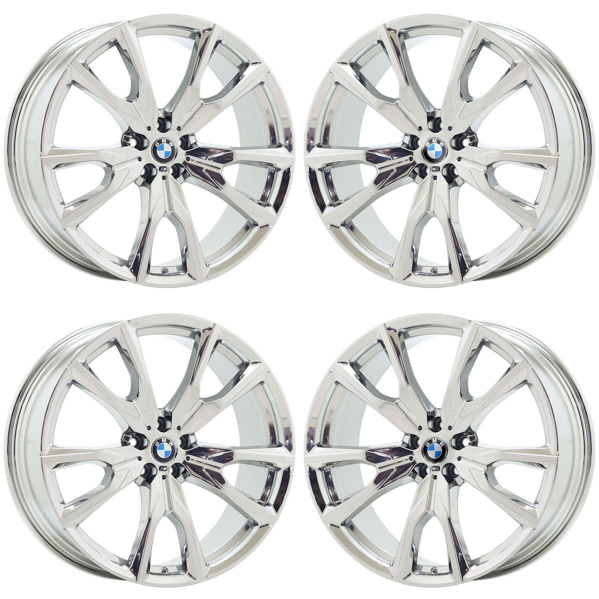 22" BMW X7 Bright Chrome PVD wheels rims Factory OEM set 4 86535 86540 EXCHANGE