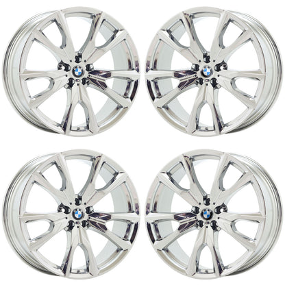 22" BMW X7 Bright Chrome PVD wheels rims Factory OEM set 4 86535 86540 EXCHANGE