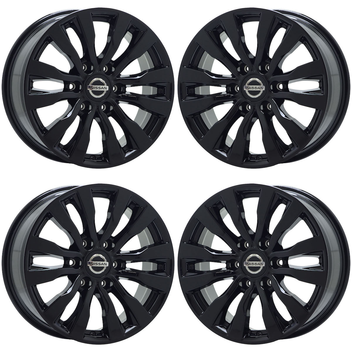 18" Nissan Armada Gloss Black wheels rims Factory OEM set 62737 EXCHANGE