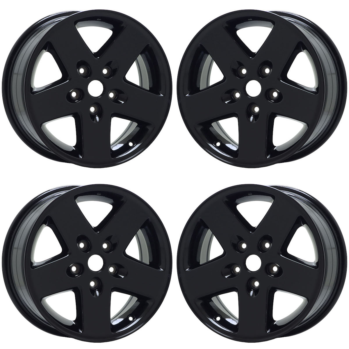 17" Jeep Wrangler Gloss Black wheels rims Factory OEM set 9074