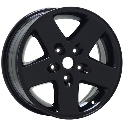 17" Jeep Wrangler Gloss Black wheels rims Factory OEM set 9074