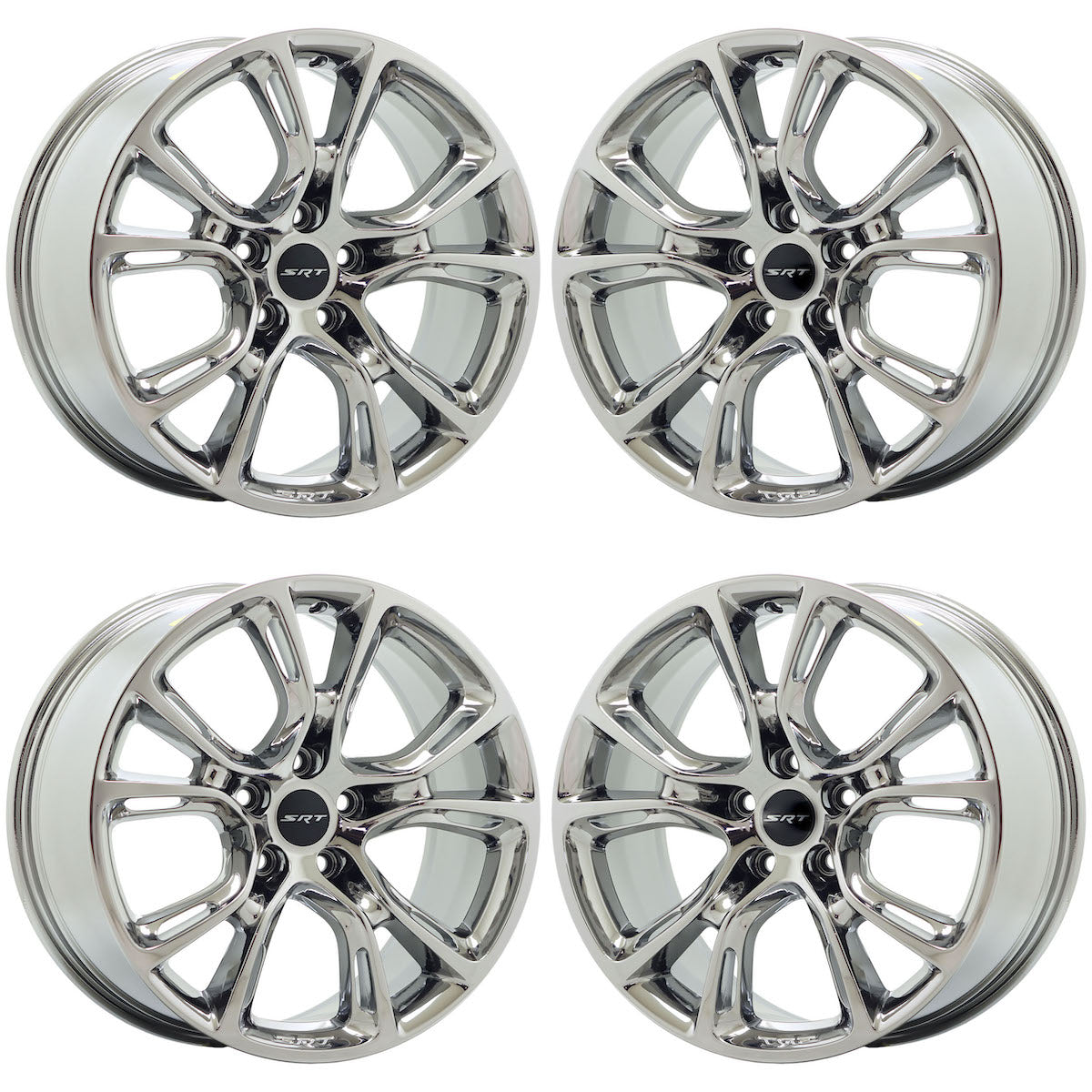 20x10" Jeep Grand Cherokee SRT Bright Chrome wheels Factory OEM 9113