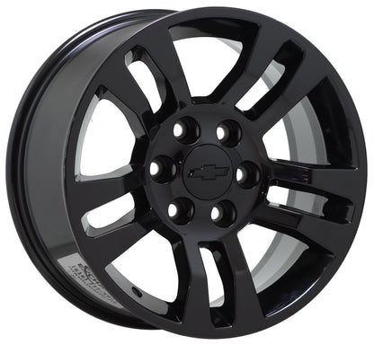 18" Silverado 1500 Tahoe GMC Sierra Yukon Black wheels rims Factory OEM set 5646