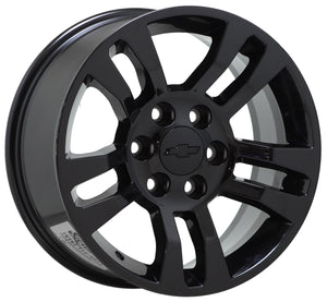 18" Silverado 1500 Tahoe GMC Sierra Yukon Black Wheels Rims Factory OEM Set 5646