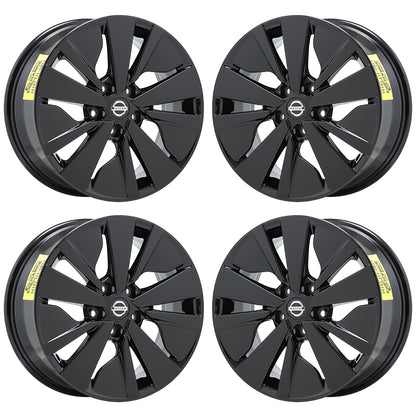 17" Nissan Altima Gloss Black Wheels Rims Factory Original OEM Set 62784