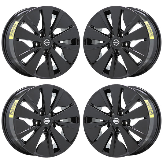 17" Nissan Altima Gloss Black Wheels Rims Factory Original OEM Set 62784