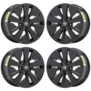 17" Nissan Altima Gloss Black Wheels Rims Factory Original OEM Set 62784