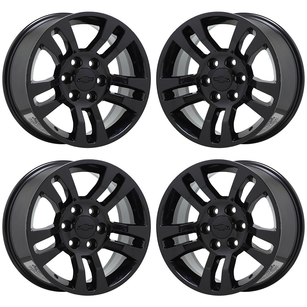 18" Silverado 1500 Tahoe GMC Sierra Yukon Black wheels rims Factory OEM set 5646