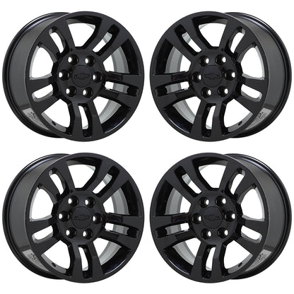 18" Silverado 1500 Tahoe GMC Sierra Yukon Black wheels rims Factory OEM set 5646