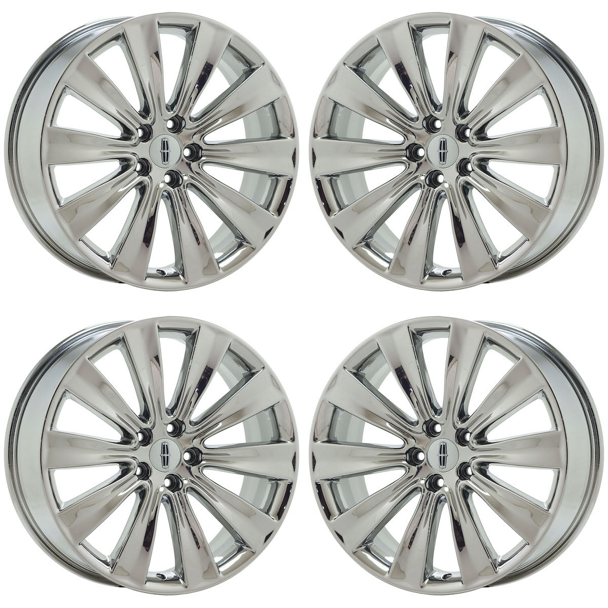 20" Lincoln MKS MKT Bright Chrome wheels rims Factory OEM set 3930 EXCHANGE