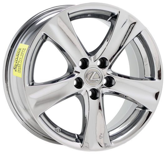 18x8.5" Lexus IS250 IS350 REAR Bright Chrome Wheel Rim Factory OEM set 74239