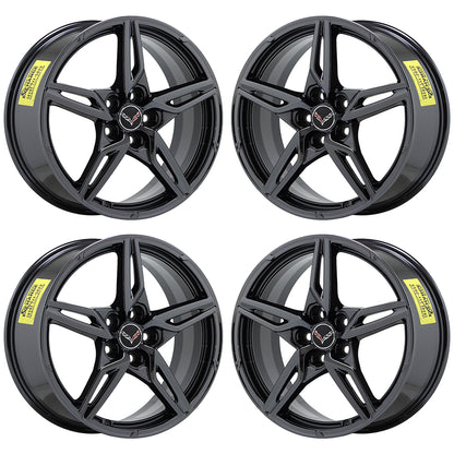 19x8.5" 20x11" Corvette C8 Black Chrome wheels Factory OEM 14007 14008 EXCHANGE