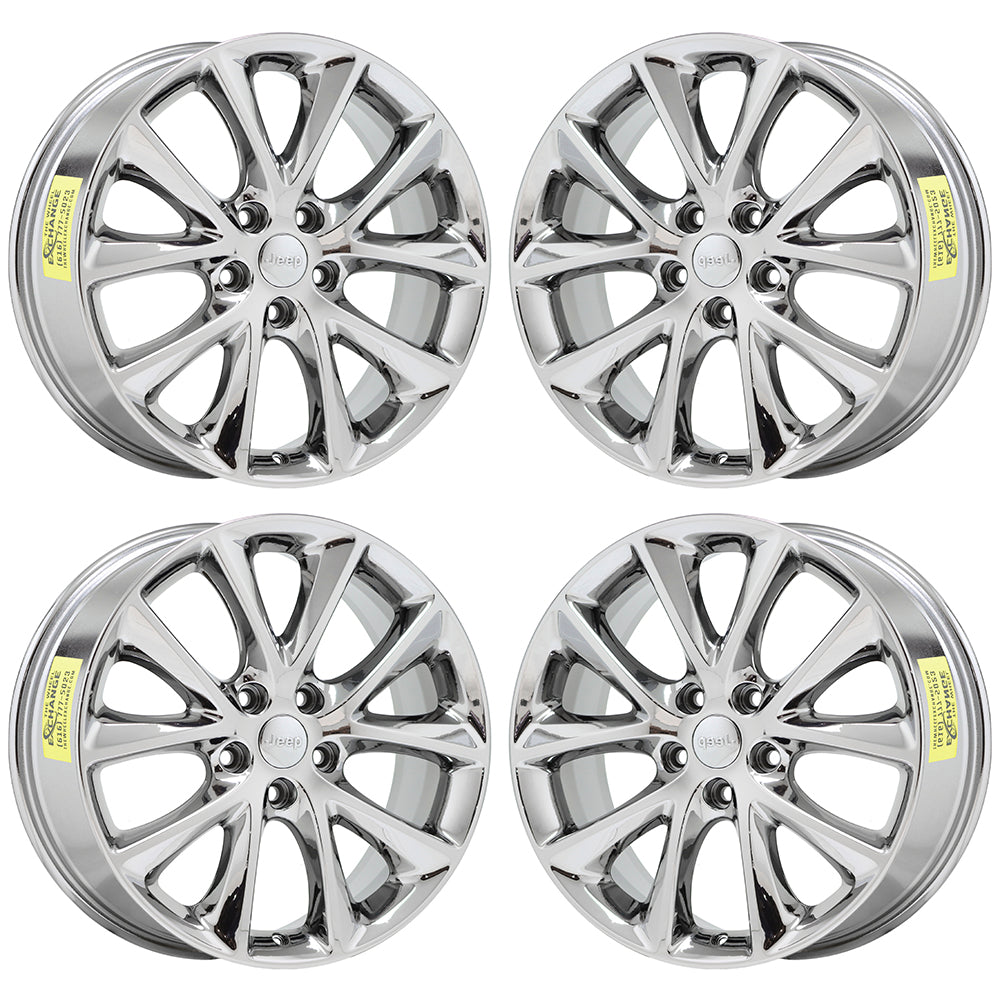 20" Jeep Grand Cherokee Bright Chrome wheels rims Factory OEM set 4 2496