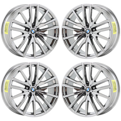 22" BMW X5 X6 X5M X7 G05 G06 742M Bright Chrome wheel OEM 86471 86474 EXCHANGE