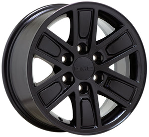 17" GMC Sierra Yukon Silverado 1500 Gloss Black Wheels Rims Factory OEM Set 5654