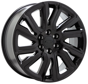 22" Chevrolet Silverado Tahoe Black Wheels Replica set 5901R