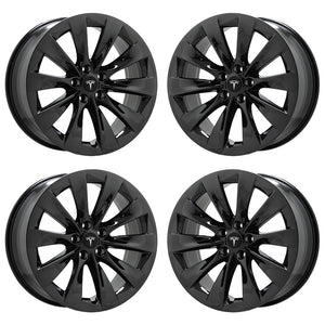 20" Tesla Model X Black Chrome wheels rims Factory OEM set 97800 97801
